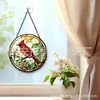 Adornos Colgantes de Vidrio de Colores Pájaro Rojo Transfronterizos Decoraciones de Ventana para las Cuatro Estaciones Atrapasoles para Jardín