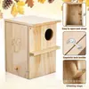 Nido de Pájaro de Madera Impermeable para Exteriores, Casa de Madera Colgante de Madera Maciza para Jardín Exterior, Caja de Cría de Madera Maciza para Pájaros Loro en Balcón de Jardín