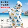 Toalla de Playa Personalizada Transfronteriza para Niños con Capa con Capucha, Toalla de Playa que se Puede Usar para Nadar, Toalla de Baño Estampada, Bata de Baño
