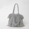 Bolsas de Pelúcia Outono e Inverno para Mulheres, Bolsas de Ombro Fofinhas e Peludas, Grande Capacidade, Bolsas de Mão da Moda para Mulheres, Bolsas Peludas Casuais