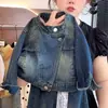 Conjunto de Denim Nuevo para Niñas de Primavera y Otoño Chaqueta de Mezclilla Estilo Coreano con Flecos Jeans de Pierna Ancha Conjunto Elegante de Dos Piezas Estilo Coreano