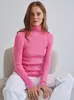 Suéter de cuello alto transfronterizo, camiseta base de punto, prendas de punto de otoño 2026 europeas y americanas para Amazon, suéter de cuello alto para mujer