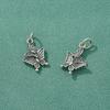 S925 Sterling Silver Estilo Chinês Dupla Borboleta Pingente Vintage Borboleta Pingente DIY Frisado Corda Pulseira Colar Pingente