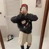 Nuevo Suéter de Punto Suave Pegajoso Holgado Casual Reductor de Edad Otoño e Invierno Estilo Coreano Lindo Manzana Manga Larga para Mujer