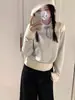 Suéter de punto con cuello a rayas y amarre estilo coreano para mujer, nuevo modelo de primavera e invierno, juvenil, dulce, versátil y hermoso top de punto