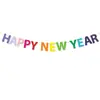 Nuevo banner de decoración para fiesta de Año Nuevo transfronteriza, banner de Feliz Año Nuevo decoración colgante, guirnalda redonda
