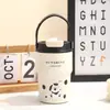 Nova Caneca de Café Térmica de Aço Inoxidável 316 com Parede Dupla, Estilo Desenho Animado, Alto Valor, Portátil para Uso Externo, de Mão