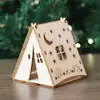 Tienda de campaña de madera para camping de Amazon decoración navideña para el hogar juguete graffiti DIY manualidades hechas a mano regalo de vacaciones