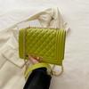 Bolso Bandolera Pequeño Cuadrado de Cadena de Moda 2024 Nuevo Costura de Coche Pliegue Rombo Estilo Coreano para Mujer