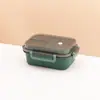 Lonchera de Doble Capa con Tapa, Lonchera Compartimentada para Oficinistas, Apta para Microondas y Calentable, Lonchera para Estudiantes con Cubiertos