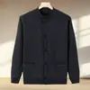 Ropa de Otoño e Invierno para Papá Cárdigan de Punto con Felpa para Hombre Suéter Cálido de Invierno para Hombres de Mediana Edad y Mayores Lana Sintética No