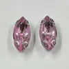 Garra de Broca Marquise com Fundo Prata 6*12mm, Broca de Garra D Acrílica Costurada à Mão, Acessórios para Roupas, Sapatos e Bolsas Feitos à Mão para DIY, Decorações