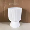 Maceta de Cerámica Estilo Europeo Retro de Pie Alto Personalidad Creativa Redonda Grande Blanco Beige Hogar Sala de Estar Balcón Uso Universal