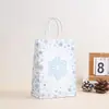 Bolsa tote Floco de Neve bolsa de presente de Natal de inverno bolsa de embalagem de compras impressão bolsa de papel Kraft para festa atacado