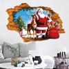 Pegatinas de pared personalizadas de Santa Claus en pared rota para dormitorio sala de estar stickers de embellecimiento de fondo nuevos pegatinas de pared 3D XH7247