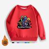Moletom Jaqueta Infantil Estampado Amigos Arco-Íris Azul Outono Inverno Veludo Espessado Gola Redonda Manga Longa