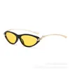 Gafas de sol retro de ojo de gato transfronterizas nuevas con patillas de cadena metálica, a la moda y con estilo, que exudan un ambiente de alta gama, al por mayor para mujer