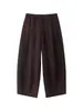Calças de Linho Cropped Relaxadas para Mulheres 2026 Primavera/Verão Novo Estilo Emagrecedoras e que Aumentam a Altura Calças Casuais para Figuras Baixas, Calças Longas Secas e Respiráveis