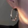 Pendientes de temperamento con borlas de metal en la parte delantera y trasera con diseño de nicho, pendientes de lujo ligeros y de alta gama, nuevos pendientes de moda 2023