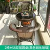 Juego de mesa y sillas para balcón, juego de sillas de ratán de tres piezas, mesa pequeña, mesa de centro, silla de exterior para ocio con respaldo, silla para patio exterior