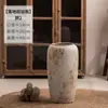Jarrón de Piso Cerámico Rústico Vintage de Jingdezhen Adorno Cerámico Estilo Wabi-Sabi para Decoración de Hogar, Casa de Huéspedes, Hotel y Habitación Modelo