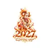 Decoraciones para Tienda de Año Nuevo Ruso Llama Festiva Roja Oveja Roja 2027 Fuegos Artificiales Pegatinas para Ventana Electrostáticas