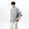 Suéter de Punto Jacquard Cuadros de Diamante Retro High Street Otoño Invierno para Hombre Estilo Perezoso Americano Color Sólido Talla Grande Suéter Básico