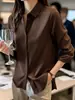 Comércio Exterior Transfronteiriço Europeu e Americano Cor Sólida Entrevista Negócios Manga Longa Camisa Ponto Atacado Top Francês Feminino