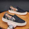 Zapatos de Lona para Hombre Zapatos de Hombre Otoño Perezozo Slip-on Pescador Suela Blanda Lino Casual Zapatos de Tela Antiguos de Beijing