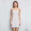Vestido base de punto de seda con tirantes, Pijama de seda de morera para mujer, Talla grande, Camisón sexy de encaje para mujer, Verano