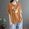 Top de mujer de manga corta con estampado, talla grande, holgado, cuello redondo, versátil, casual, camiseta de media manga para comercio exterior transfronterizo, superávit