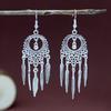 Pendientes de estilo bohemio retro para mujer, populares pendientes de borlas combinables con todo, estilo étnico, joyería de hoja