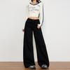 Jeans Rectos Negros Estilo Americano para Otoño e Invierno, Sueltos y con Caída, Jeans Rectos Adelgazantes, Pantalones Largos hasta el Suelo, Longitud Extendida