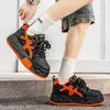 Zapatos de Skate para Hombre de Bloques de Color Retro con Suela Gruesa Zapatos Deportivos Casuales de la Alta Calle Americana Zapatos Versátiles para Estudiantes que Aumentan la Altura Tendencia