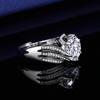 Anillo de diamantes de imitación de 5 quilates con forma de huevo de paloma de diamantes grandes de TikTok para mujer