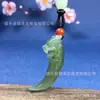 Ventas directas de fábrica Jade Blanco Hetian natural de Xinjiang color azul verdoso material de Qinghai Diente de Dragón para hombres y mujeres productos genuinos al por mayor.