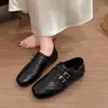 Zapatos planos de piel, zapatos de otoño estilo coreano, zapatos Mary Jane retro, punta cuadrada, estilo preppy, zapatos de hebilla para mujer, nueva colección 2026