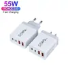 Carregador Padrão Australiano, Britânico, Americano e Europeu 2A2C, Carregador Duplo PD Duplo USB, Carregador de Quatro Portas PD+QC Mais Vendido da Amazon