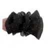 Popular pinza para el pelo de tela esponjosa con encaje de estrellas y lazo de gasa de burbujas, pinza de garra extragrande para recogidos en la parte posterior de la cabeza