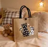 Bolsa Tote de Linho da Fábrica Original Bolsa de Trabalho Feminina Material de Algodão e Linho Grande Capacidade Bolsa de Mão