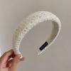 Otoño e Invierno nuevo estilo Chanel diadema de esponja de ala ancha tejida de lana diadema alta para la parte superior del cráneo horquilla para lavar la cara con lentejuelas tocado