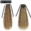 Peluca de Cola de Caballo de Maíz Permanente Rizado de Lana Esponjosa Europea y Americana Extensiones de Cabello Envueltas de Fibra Química para Mujer Cola de Caballo con Correa de Ondas de Agua