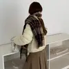 Boniu~ Bufanda de mujer estilo coreano, nueva colección otoño/invierno, estética coreana, chic y sofisticada, con un diseño único, perfecta para combinar con un abrigo tipo gabardina