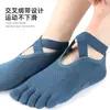 Calcetines de Yoga de Cinco Dedos con Correa de Venta Caliente Transfronterizos, Calcetines Antideslizantes para Deporte Fitness en Interiores con Talón de Felpa