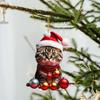 Colgante de mochila con diseño de gatito creativo navideño transfronterizo, regalo de decoración navideña para el hogar