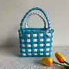 Novo Produto: Bolsa de Piquenique, Cesta de Legumes de Verão, Bolsa Quadrada Pequena Xadrez Colorida de Nicho, Lembrança, Bolsa de Mão Infantil