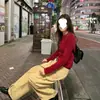 Pantalones Cargo Plisados Estilo Seúl Sin Costura Lateral Naughty Boy para Mujer Otoño Casual de Pierna Recta