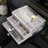 Nueva Caja de Almacenamiento de Joyería de Acrílico para Ps Caja de Joyería de Terciopelo con 3 Cajones Almacenamiento de Pendientes Anillos Caja de Joyería