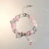 Pulseira Rosa Doce Fofa e Feminina Mais Vendida, Moderna e Charmosa, Presente para Melhor Amiga ou Namorada, Acessório de Dia dos Namorados