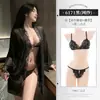 Feimu Yuying Bata de Noche con Ribete de Encaje Satinado Zy6171 Lencería Sexy Sensual Hogar Deseo Puro Transparente